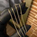 Cadena Plana 1.75gr / 45cm / 1.5mm Diamantada Tres Oros +3*