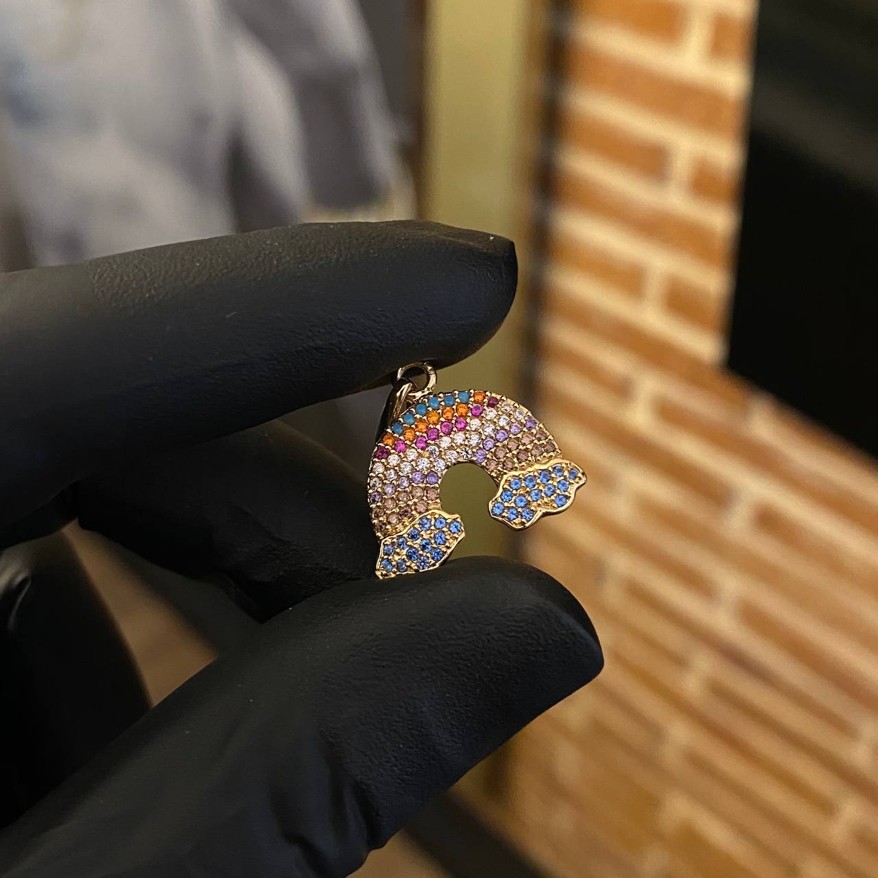 Dije Arcoiris 2.4gr / 2.4cm Circones Colores Oro Amarillo*