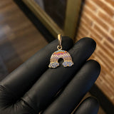 Dije Arcoiris 2.4gr / 2.4cm Circones Colores Oro Amarillo*