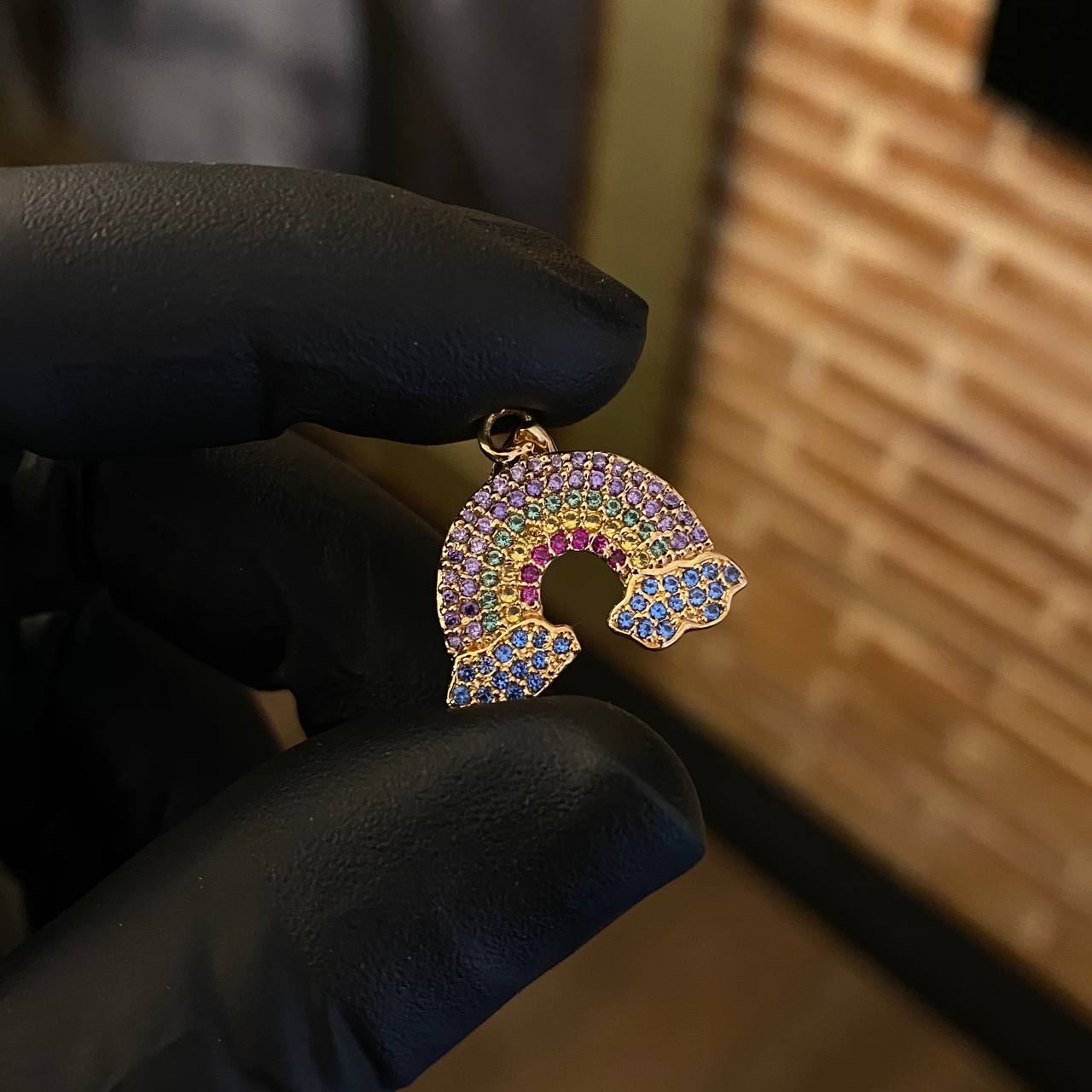 Dije Arcoiris 2.2gr / 2.4cm Circones Colores Oro Amarillo*