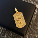 Dije Placa Corona RX 6.9gr / 3.8cm Circones Blancos Oro Amarillo*