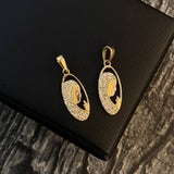 Dije Silueta Virgen Maria 1.85gr / 2.6cm Circones Oro Amarillo* (oferta)