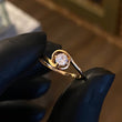 Solitario Espiral 1.8gr / T7 Anillo Circon Blanco Oro Amarillo