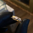 Solitario Corazones  2.3gr / T6 3/4 Anillo Circones Blancos Oro Amarillo
