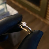 Solitario Union 1.8gr / T7 1/4 Anillo Circon Blanco Oro Amarillo