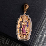 Dije Virgen de Guadalupe 11.55gr / 5.1cm Circones Blancos Azules Fucsias Oro Rosa