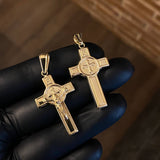 Dije Cristo Cruz 2.5gr / 4.3cm Troquelado Oro Amarillo