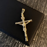 Dije Cristo Cruz 3gr / 5.7cm Baston Liso Oro Amarillo