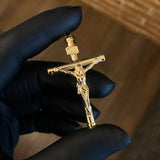 Dije Cristo Cruz 3gr / 5.7cm Baston Liso Oro Amarillo