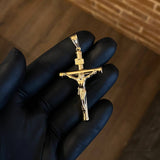 Dije Cristo Cruz 2.8gr / 5.7cm Baston Oro Amarillo