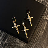 Dije Cristo Cruz 0.7gr / 2.5cm Soplado Oro Amarillo*