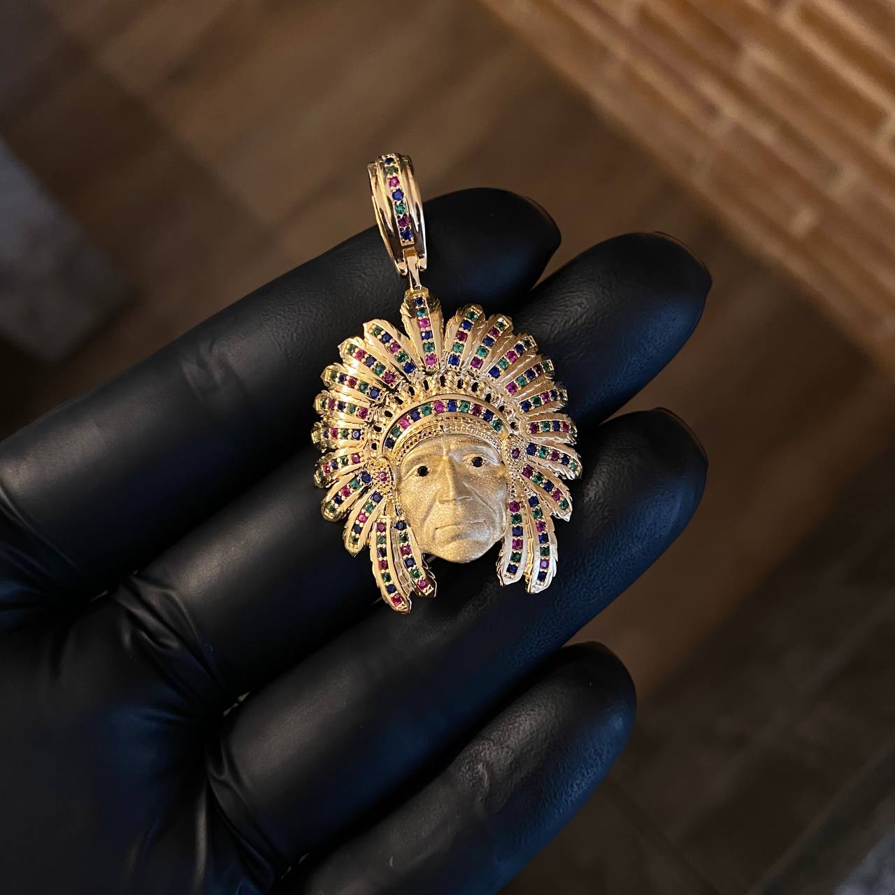 Dije Indio 9gr / 4.4cm Circones Colores Oro Amarillo*