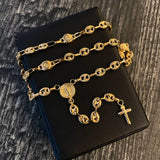 Rosario Virgen Milagrosa 14.6gr / 60cm Tornillo Marino Diamantado Oro Amarillo