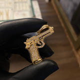 Dije Pistola 11.3gr / 4.4cm Circones Blancos Negros Oro Amarillo