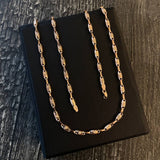 Cadena Rustica 12.85gr / 60cm / 4.5mm Pastilla Oro Rosa