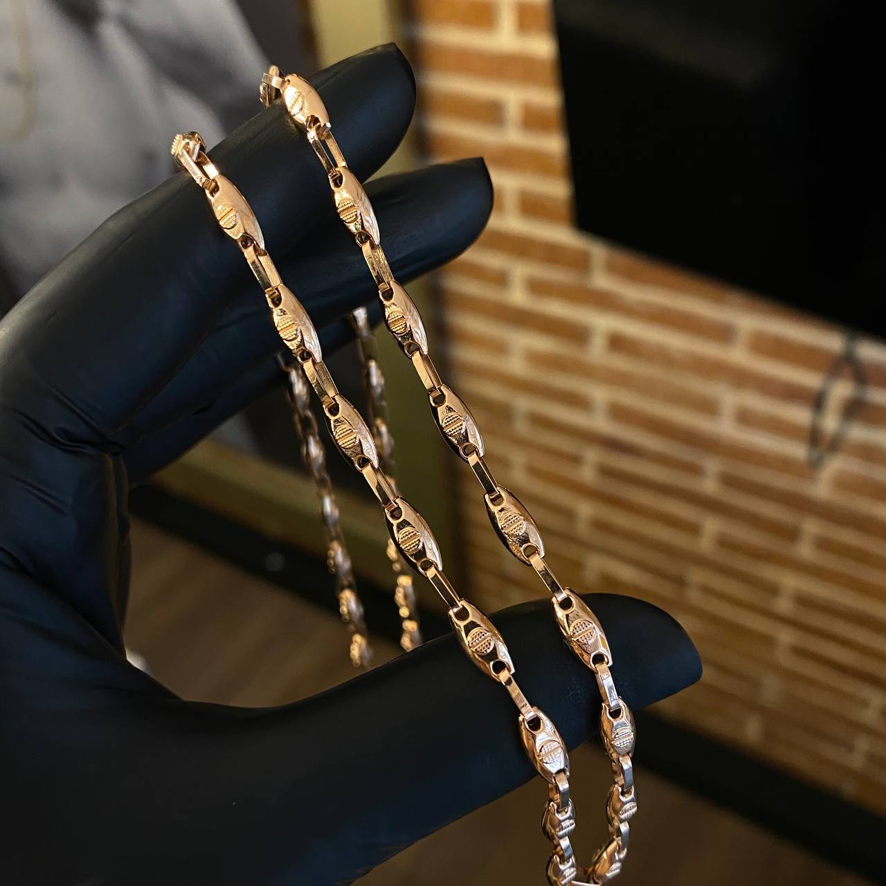 Cadena Rustica 12.85gr / 60cm / 4.5mm Pastilla Oro Rosa