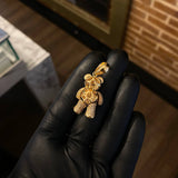 Dije Oso Articulado 9.1gr / 3.8cm Moño Circones Blancos Negros Oro Amarillo