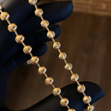 Cadena Militar Luna 25.1gr / 60cm Bolas 5mm Diamantada Oro Amarillo L750*