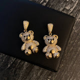 Dije Oso 7.5gr / 3.5cm Circones Blancos Negros Oro Amarillo