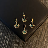 Dije Corona 0.4gr / 1.4cm Circon Verde Oro Amarillo