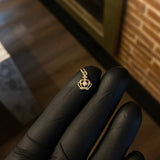 Dije Corona 0.45gr / 1.4cm Circon Rosa Oro Amarillo