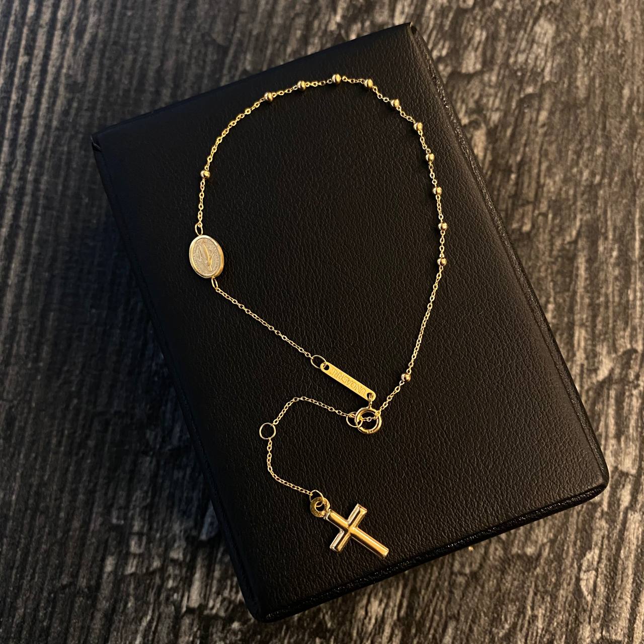 Pulso Denario Virgen Milagrosa 1.35gr /17cm-18cm Oro Amarillo +4
