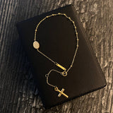 Pulso Denario Virgen Milagrosa 1.35gr /17cm-18cm Oro Amarillo +4