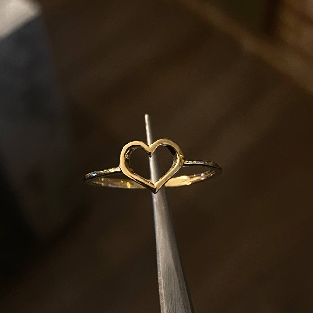 Anillo Corazon Silueta 1.35gr / T7 1/4 Oro Amarillo*