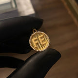 Dije FE Medalla 4.15gr / 2.5cm Circones Blancos Oro Amarillo*