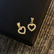 Dije Corazón Silueta 0.5gr / 1.5cm Circones Blancos Oro Amarillo