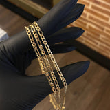 Cadena Figaro 6.5gr / 60cm / 3mm Oro Amarillo +0