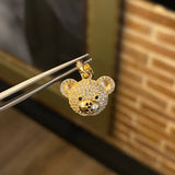 Dije Oso 3.5gr / 2.2cm Circones Blancos Negros Oro Amarillo