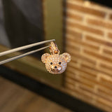 Dije Oso 2.6gr / 1.9cm Circones Blancos Negros Oro Rosa