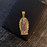 Dije Virgen de Guadalupe 10.8gr / 5cm Circones Verdes Fucsias Blancos Oro Amarillo