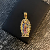 Dije Virgen de Guadalupe 9.75gr / 4.7cm Circones Azules Fucsias Blancos Oro Amarillo