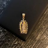 Dije Virgen de Guadalupe 5.25gr / 3.5cm Circones Negros Blancos Oro Amarillo
