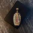 Dije Virgen de Guadalupe 16gr / 6.3cm Circones Azules Fucsias Blancos Dos Oros Blanco Amarillo