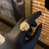 Anillo Indio 10.25gr T10 Circones Blancos Oro Amarillo*