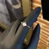 Solitario  2.6gr T6 1/2 Anillo Circon Blanco Oro Amarillo*