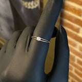 Solitario Linea 1.3gr T6 1/2 Anillo Circon Blanco Oro Amarillo*