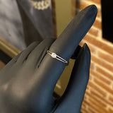 Solitario Linea 1.3gr T6 1/2 Anillo Circon Blanco Oro Amarillo*
