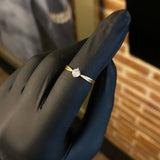 Solitario Olivo 1.4gr T5 1/2 Anillo Circon Blanco Oro Amarillo*