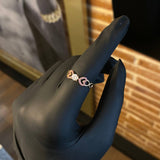 Solitario Infinito 2.4gr T6 1/2 Anillo Circon Blanco Circones Fucsia Oro Amarillo*