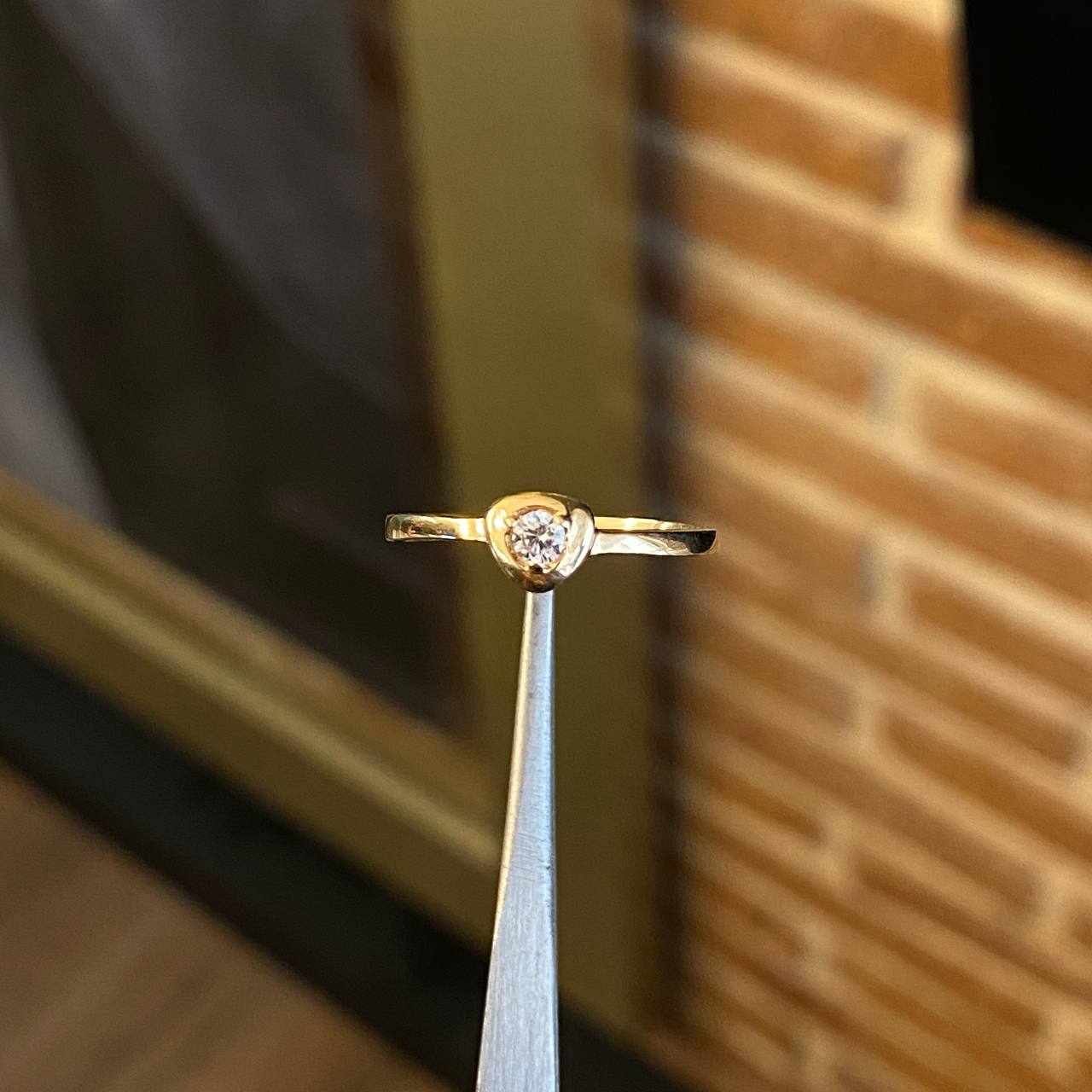 Solitario Corazon 2.1gr / T6 Anillo Circon Blanco Oro Amarillo*