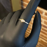 Solitario Corazon  2.25gr T6 1/2 Anillo Circon Blanco Oro Amarillo*