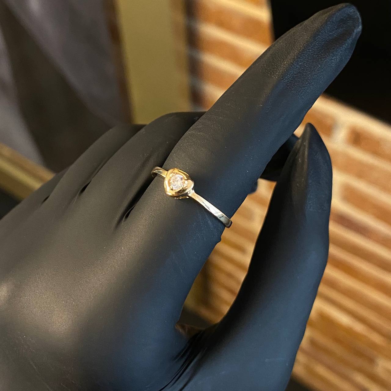 Solitario Corazon 2.1gr / T6 Anillo Circon Blanco Oro Amarillo*