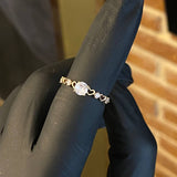 Solitario Corazones 1.2gr T5 1/4 Anillo Circones Blancos Oro Amarillo*