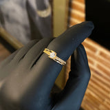 Solitario 2.85gr T6 3/4 Anillo Circones Blancos Oro Amarillo*