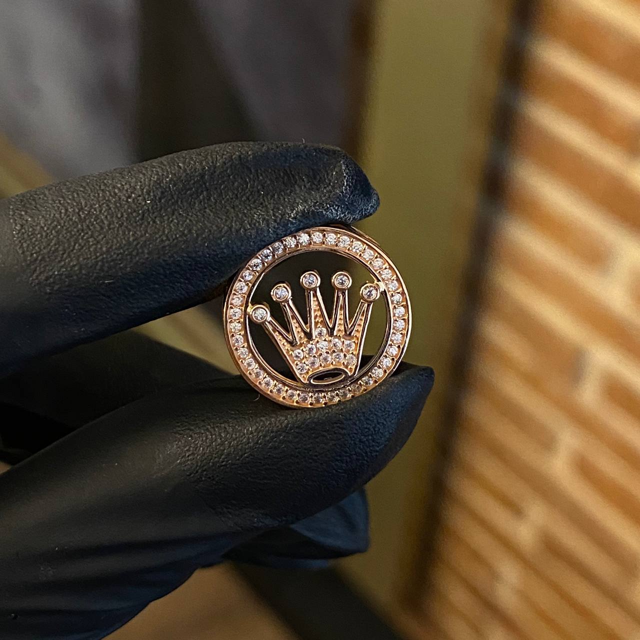 Herraje Corona RX 2.95gr / 1.8cm Tambor Circones Blancos Oro Rosa