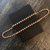 Cadena Militar 54.45gr / 65cm / 7mm Diamantada Luna Oro Rosa Nac.Esp